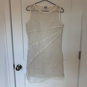 Sheer Off White Silk Dress